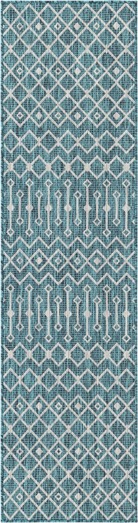 2' x 8'  Washable Trellis Indoor / Outdoor Runner Rug
