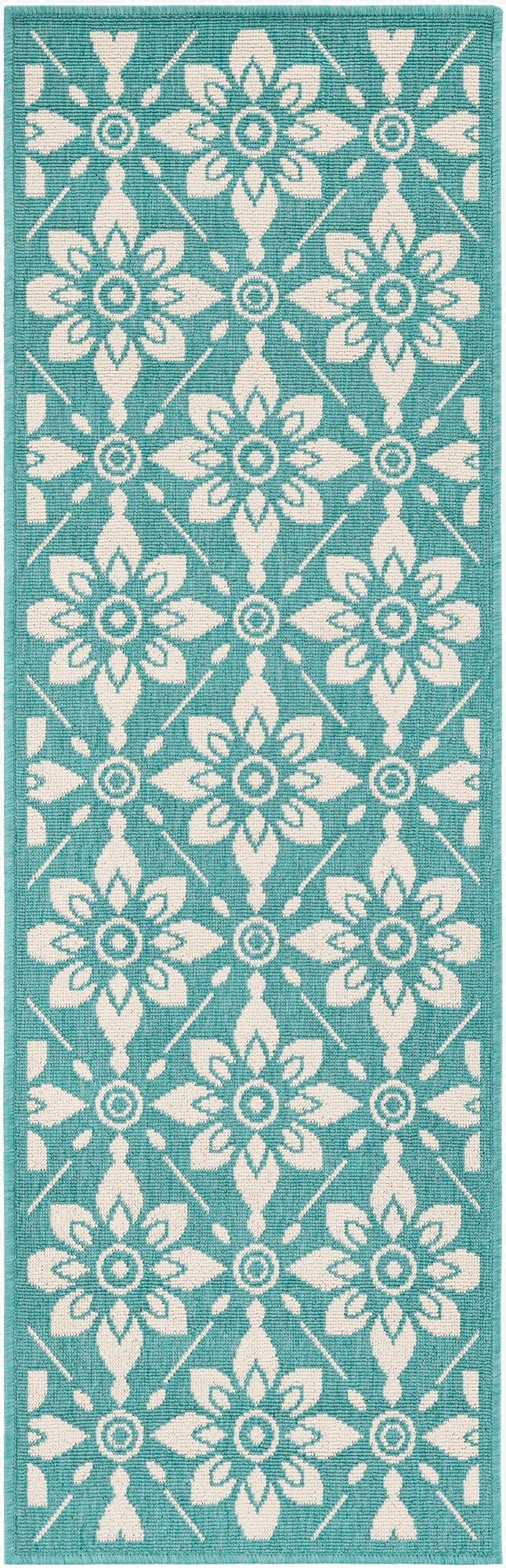 2' x 6'  Washable Trellis Indoor / Outdoor Runner Rug