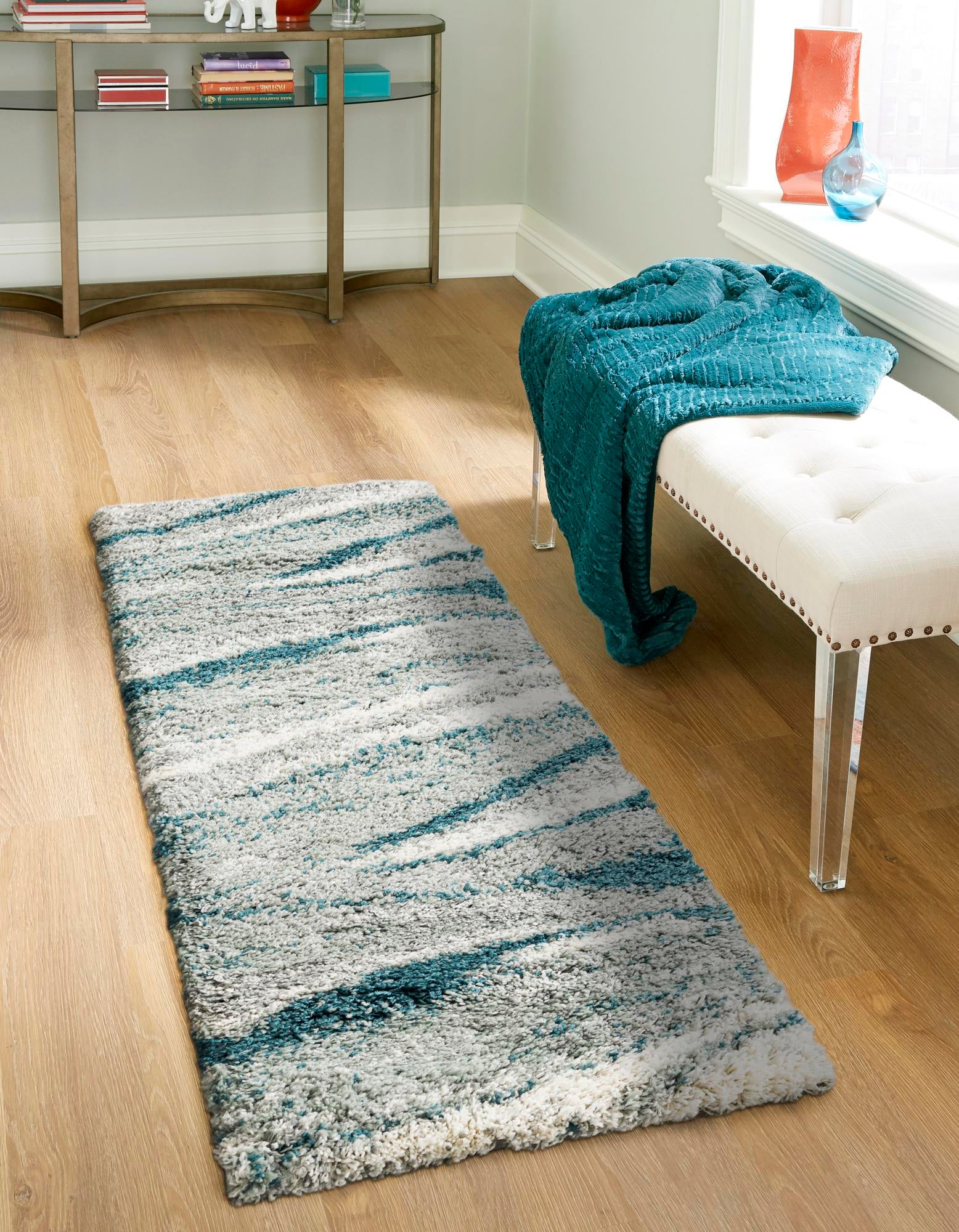 Primary image  2' 7 x 8' Soft Touch Shag Runner Rug