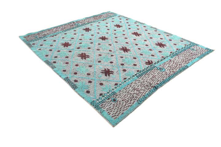 8' 6 x 9' 7 Hand Knotted Darya Wool Square Rug