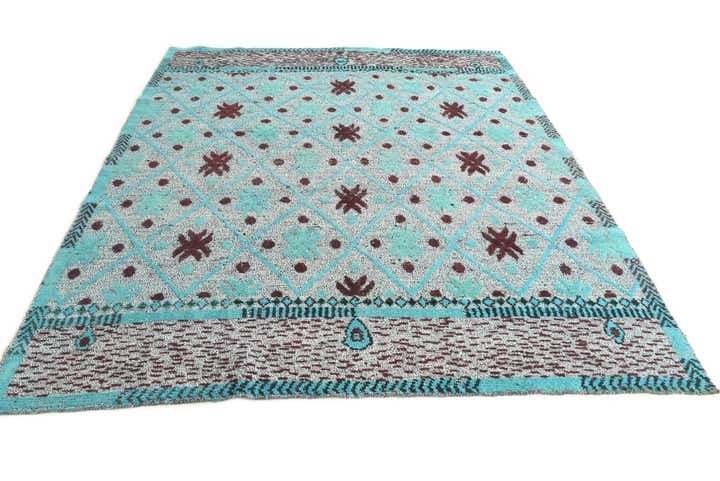 8' 6 x 9' 7 Hand Knotted Darya Wool Square Rug