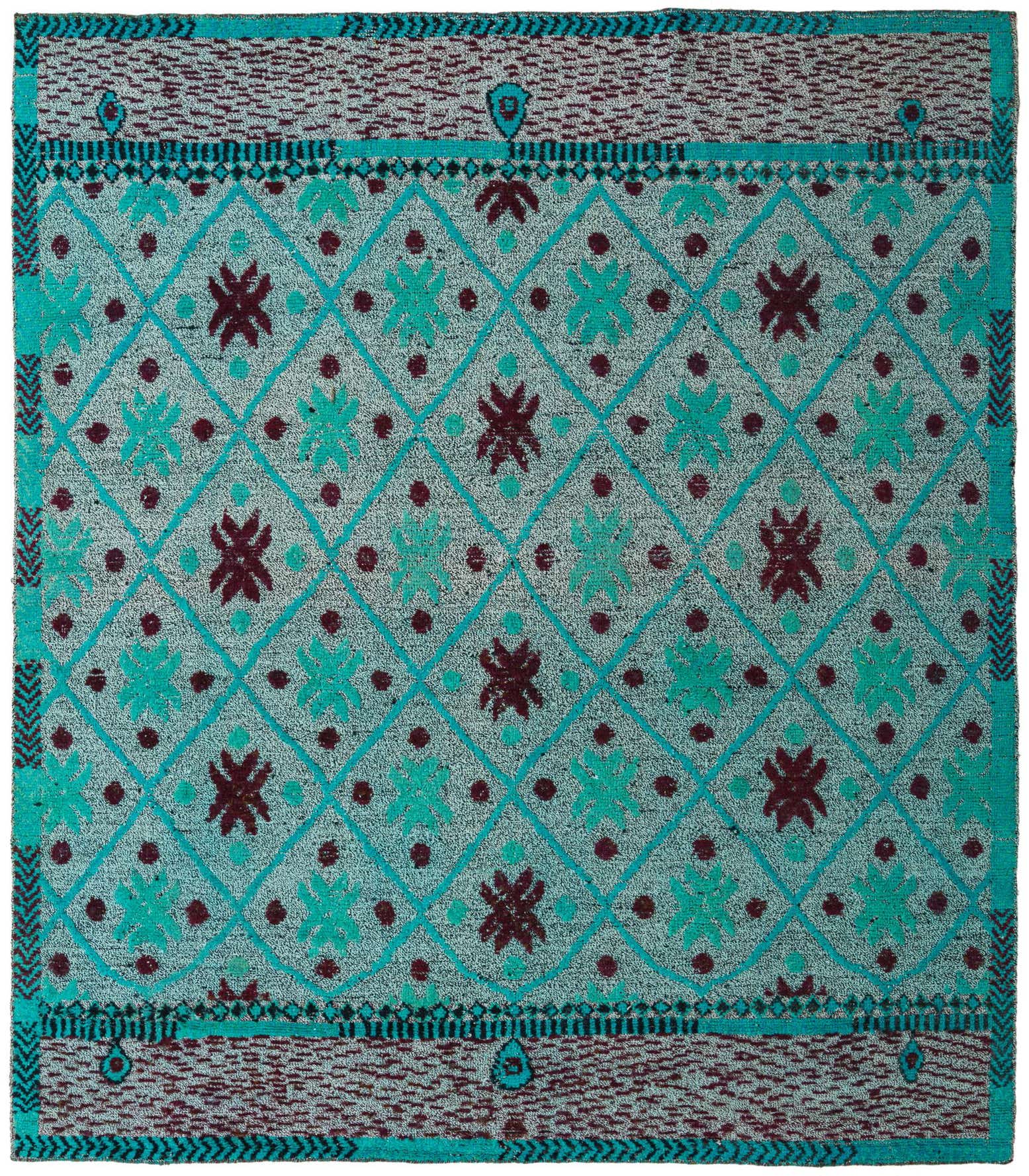 8' 6 x 9' 7 Hand Knotted Darya Wool Square Rug