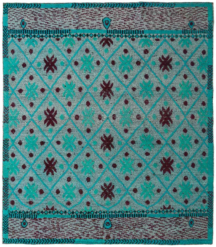 8' 6 x 9' 7 Hand Knotted Darya Wool Square Rug