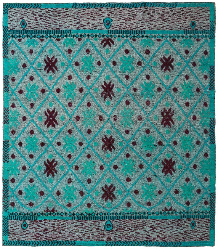 Detail image of 8' 6 x 9' 7 Hand Knotted Darya Wool Square Rug
