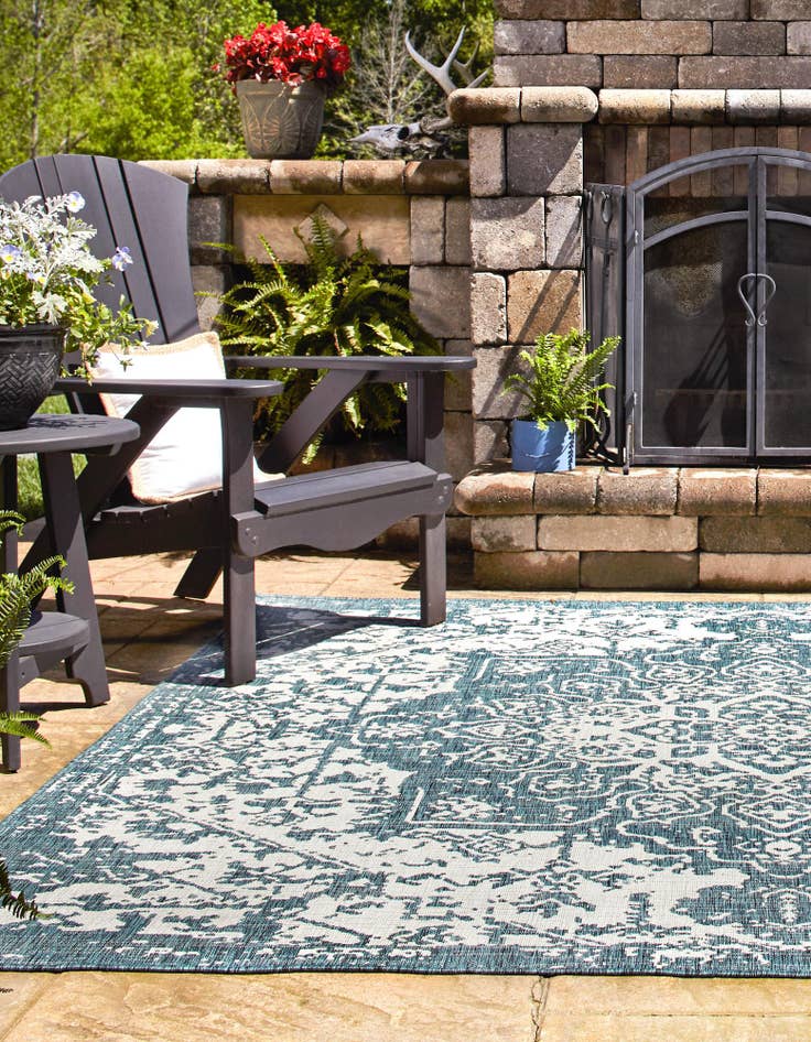 Detail image of 10' 8 x 10' 8 Easy-Clean Jill Zarin Dubai Indoor / Outdoor Square Rug