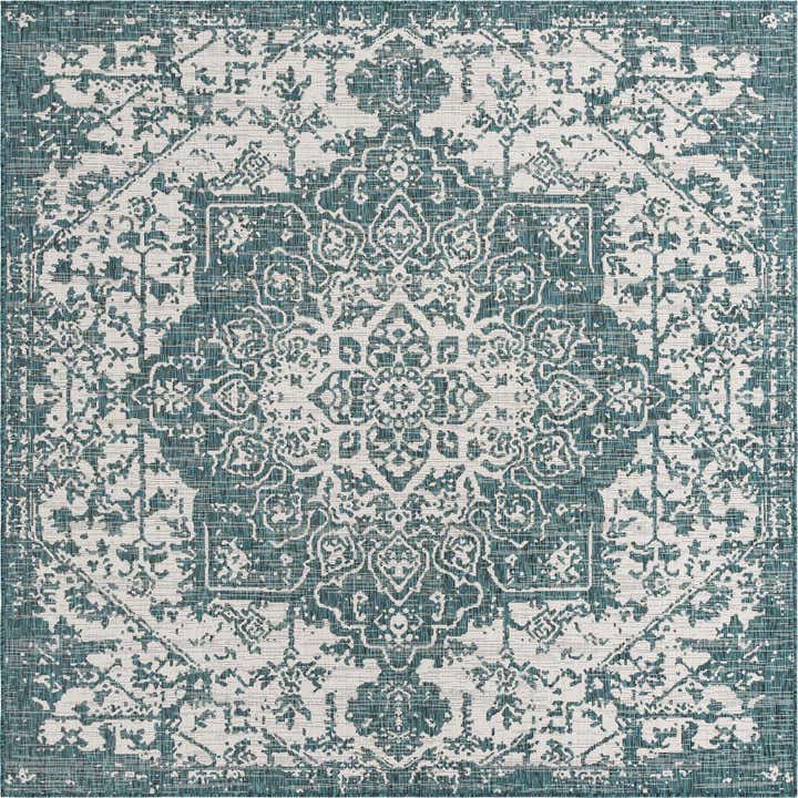 7' 10 x 7' 10 Easy-Clean Jill Zarin Dubai Indoor / Outdoor Square Rug