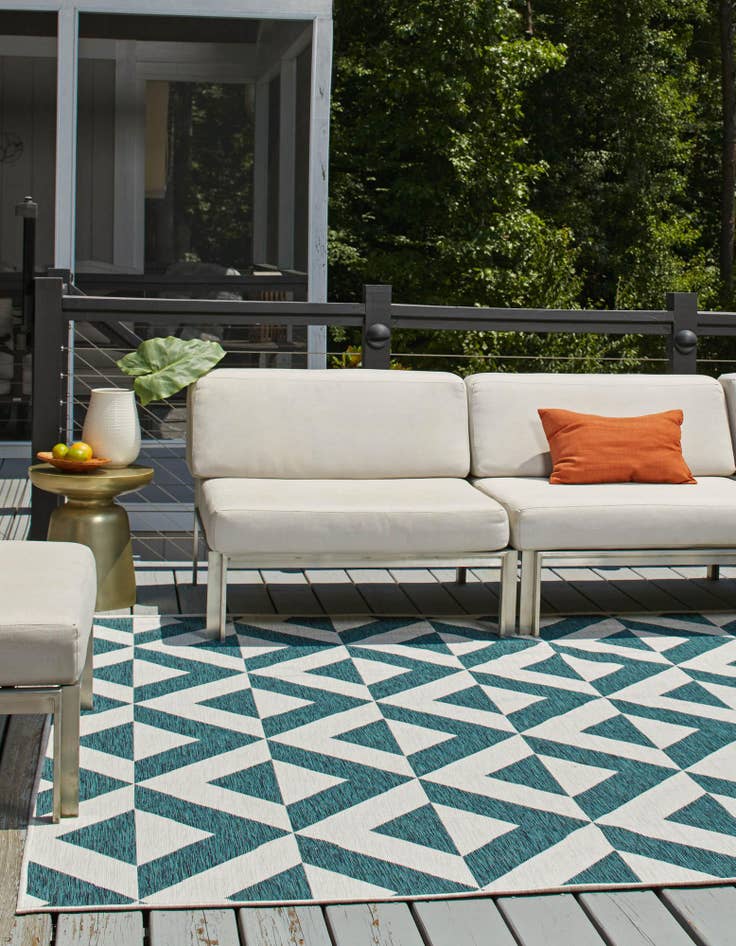 Detail image of 7' 10 x 7' 10 Easy-Clean Jill Zarin Napa Indoor / Outdoor Square Rug