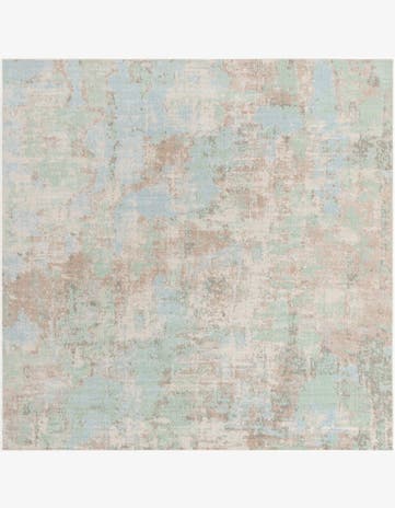 Teal Lotus Square Rug