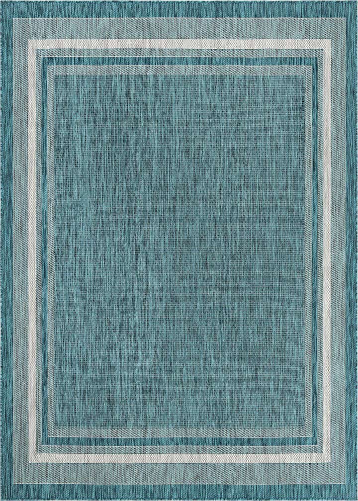 7' 10 x 7' 10 Easy-Clean Border Indoor / Outdoor Square Rug