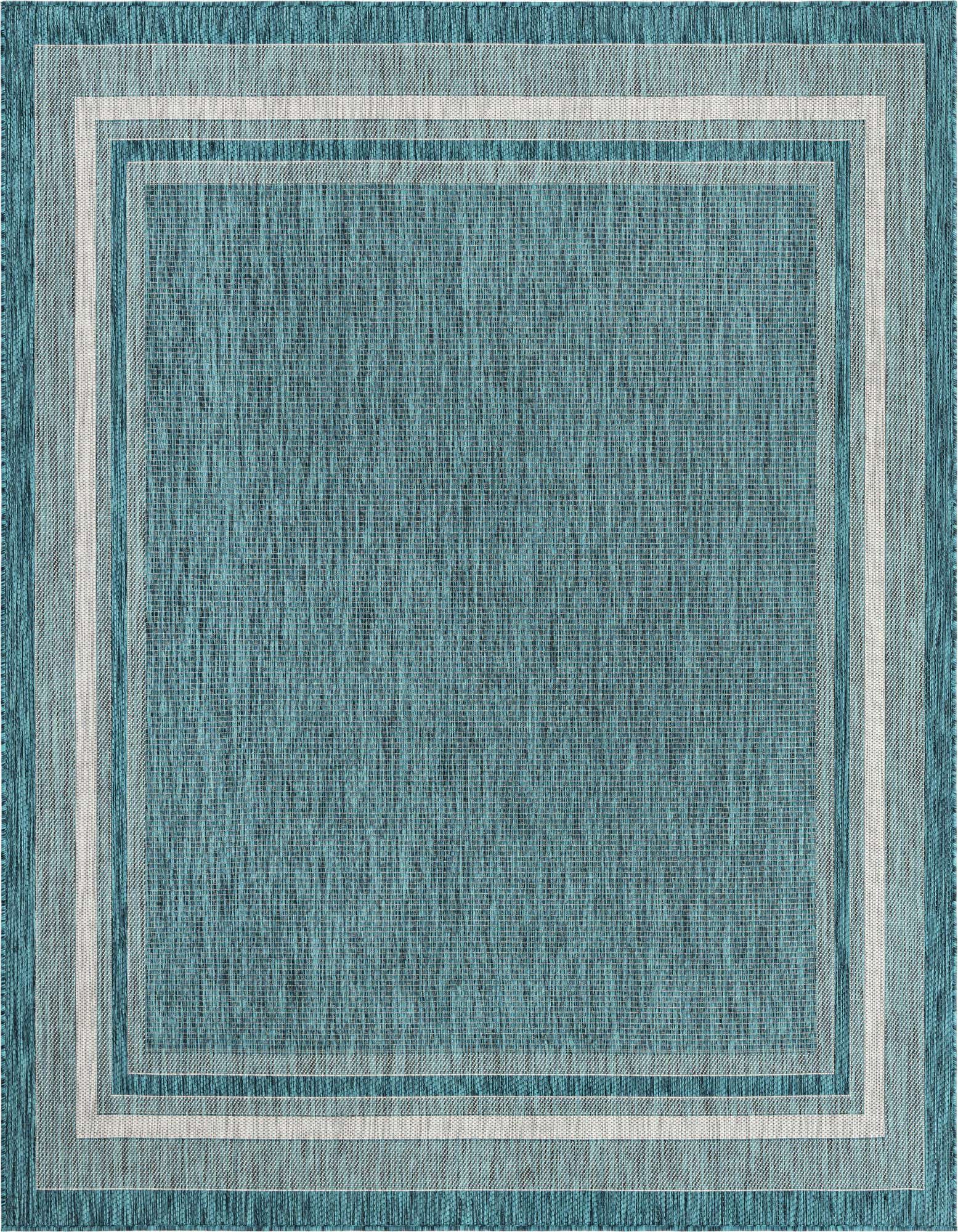 7' 10 x 7' 10 Easy-Clean Border Indoor / Outdoor Square Rug
