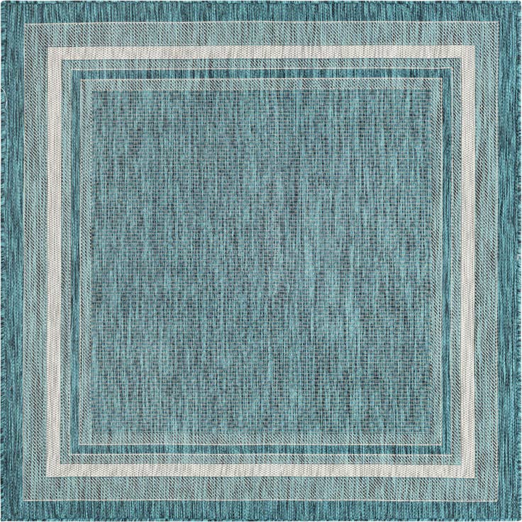 Detail image of 5' 3 x 5' 3 Easy-Clean Border Indoor / Outdoor Square Rug