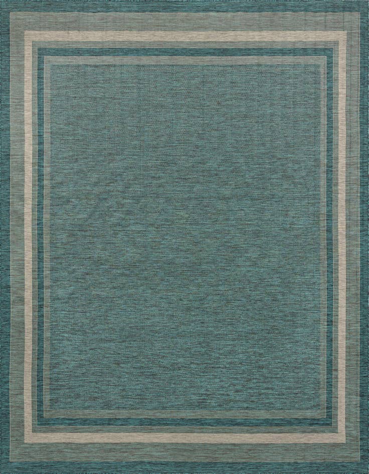 Detail image of 13' x 13' Easy-Clean Border Indoor / Outdoor Square Rug
