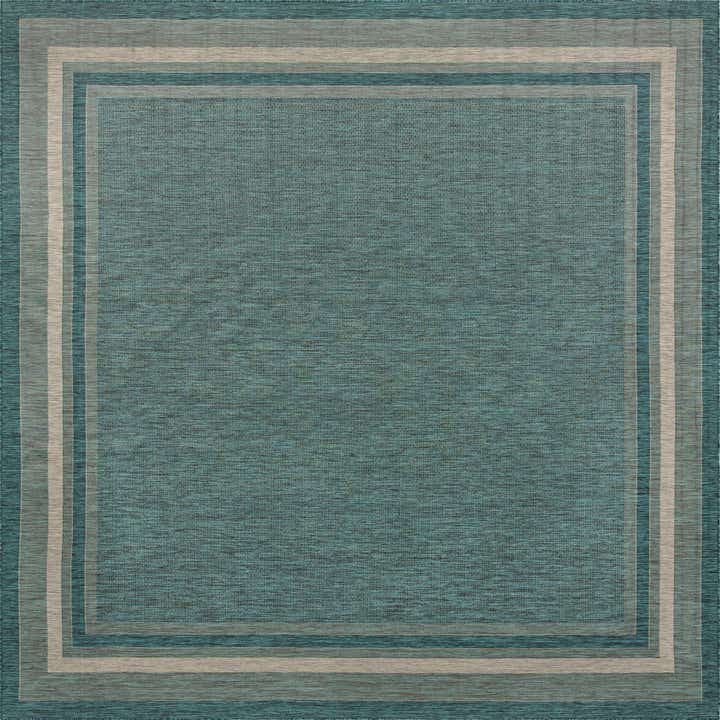 13' x 13' Easy-Clean Border Indoor / Outdoor Square Rug