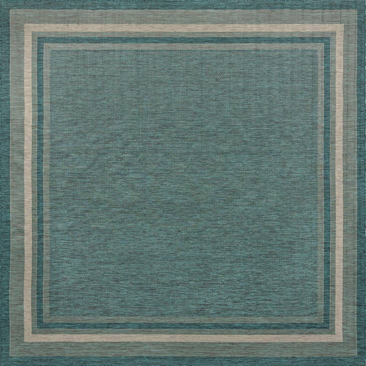 Detail image of 13' x 13' Easy-Clean Border Indoor / Outdoor Square Rug