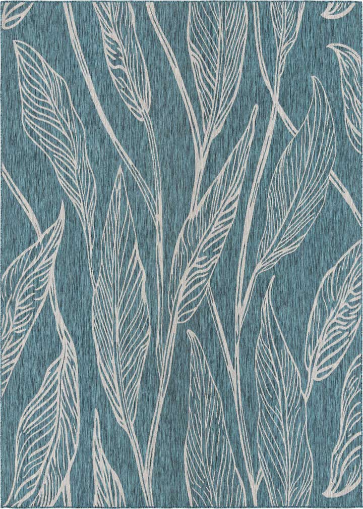 10' 8 x 10' 8 Easy-Clean Botanical Indoor / Outdoor Square Rug