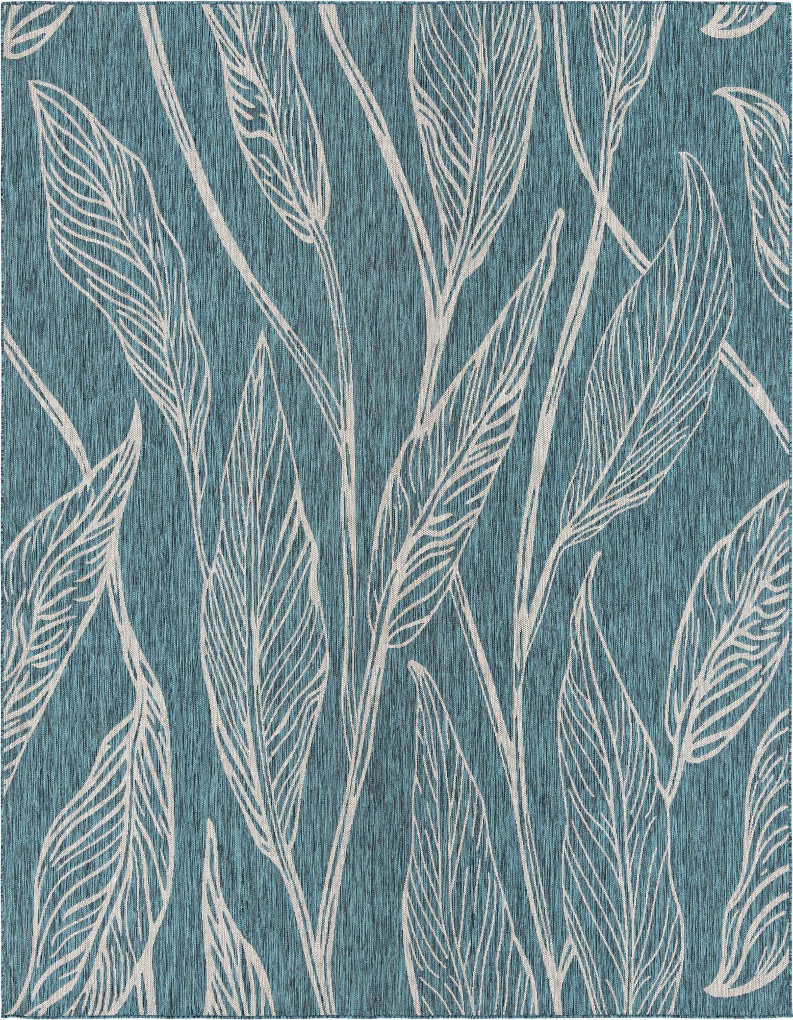 10' 8 x 10' 8 Easy-Clean Botanical Indoor / Outdoor Square Rug