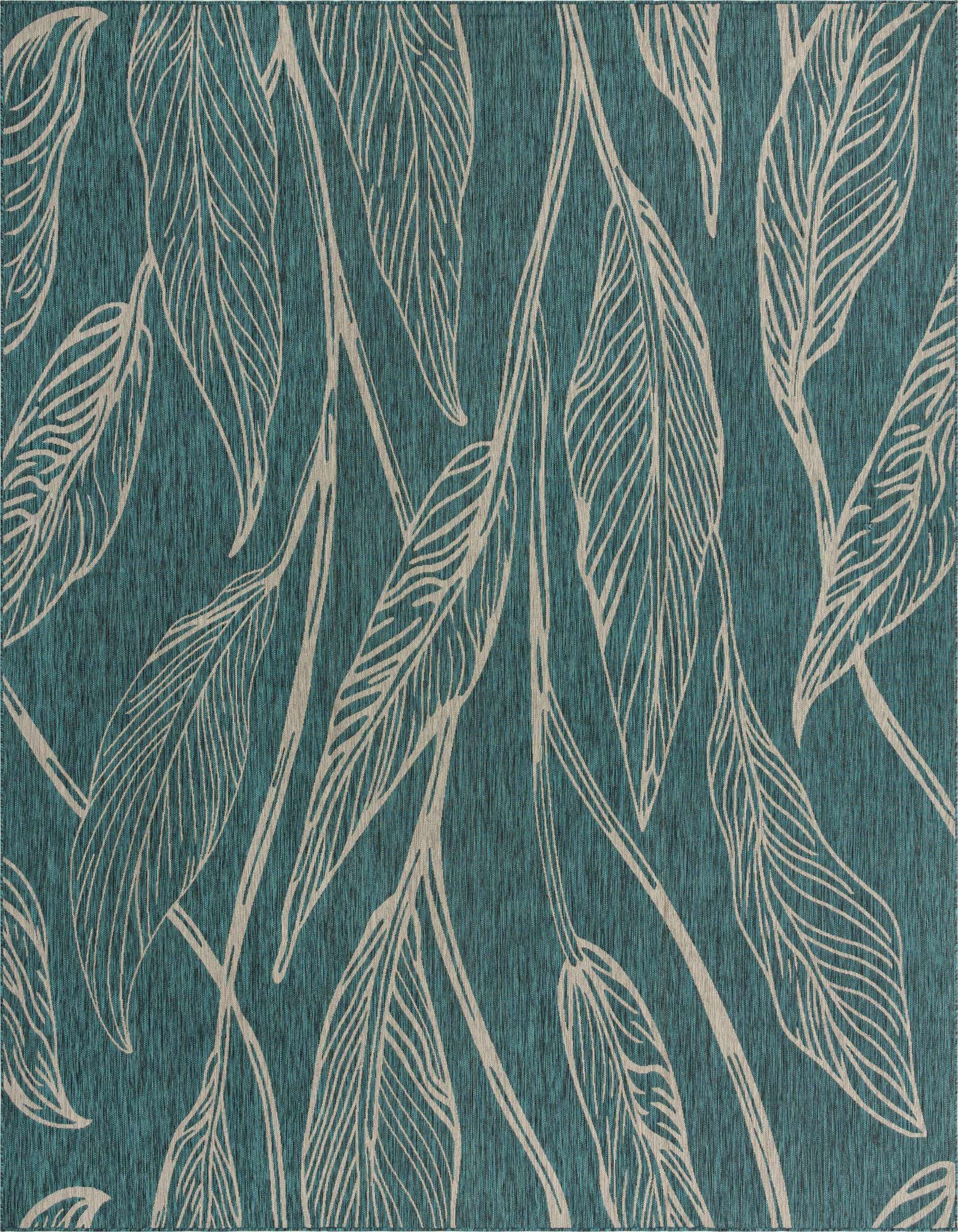 13' x 13' Easy-Clean Botanical Indoor / Outdoor Square Rug