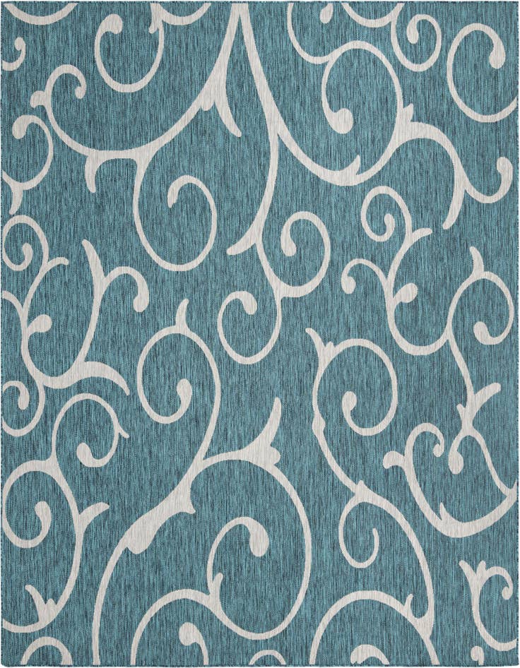 Detail image of 10' 8 x 10' 8 Easy-Clean Botanical Indoor / Outdoor Square Rug
