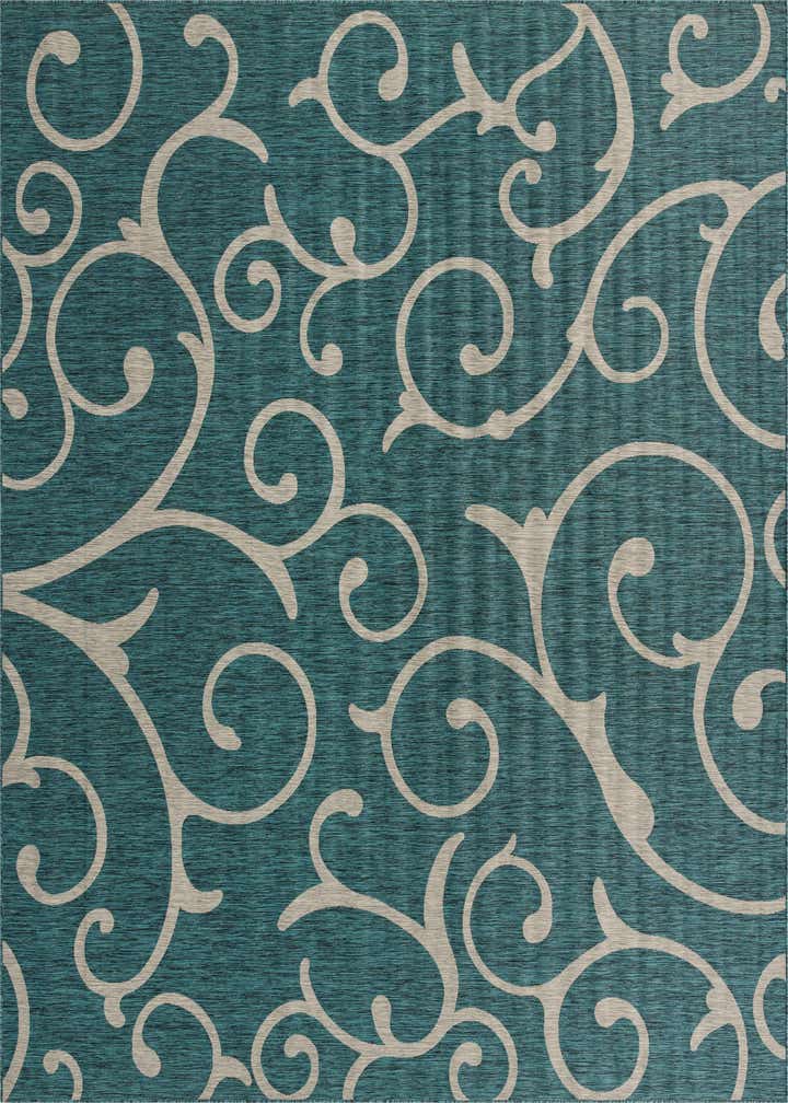 13' x 13' Easy-Clean Botanical Indoor / Outdoor Square Rug