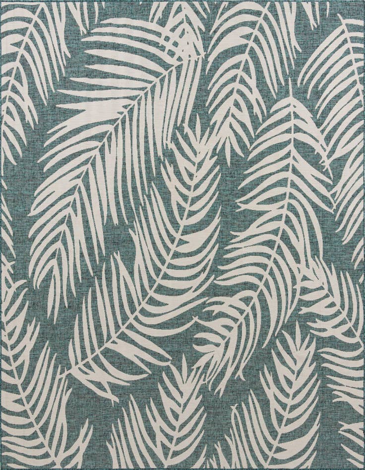 Detail image of 10' 8 x 10' 8 Easy-Clean Botanical Indoor / Outdoor Square Rug