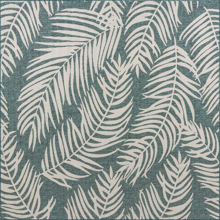 10' 8 x 10' 8 Easy-Clean Botanical Indoor / Outdoor Square Rug