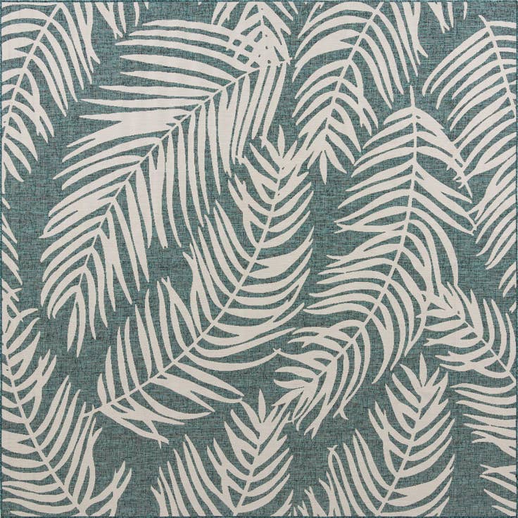 Detail image of 10' 8 x 10' 8 Easy-Clean Botanical Indoor / Outdoor Square Rug