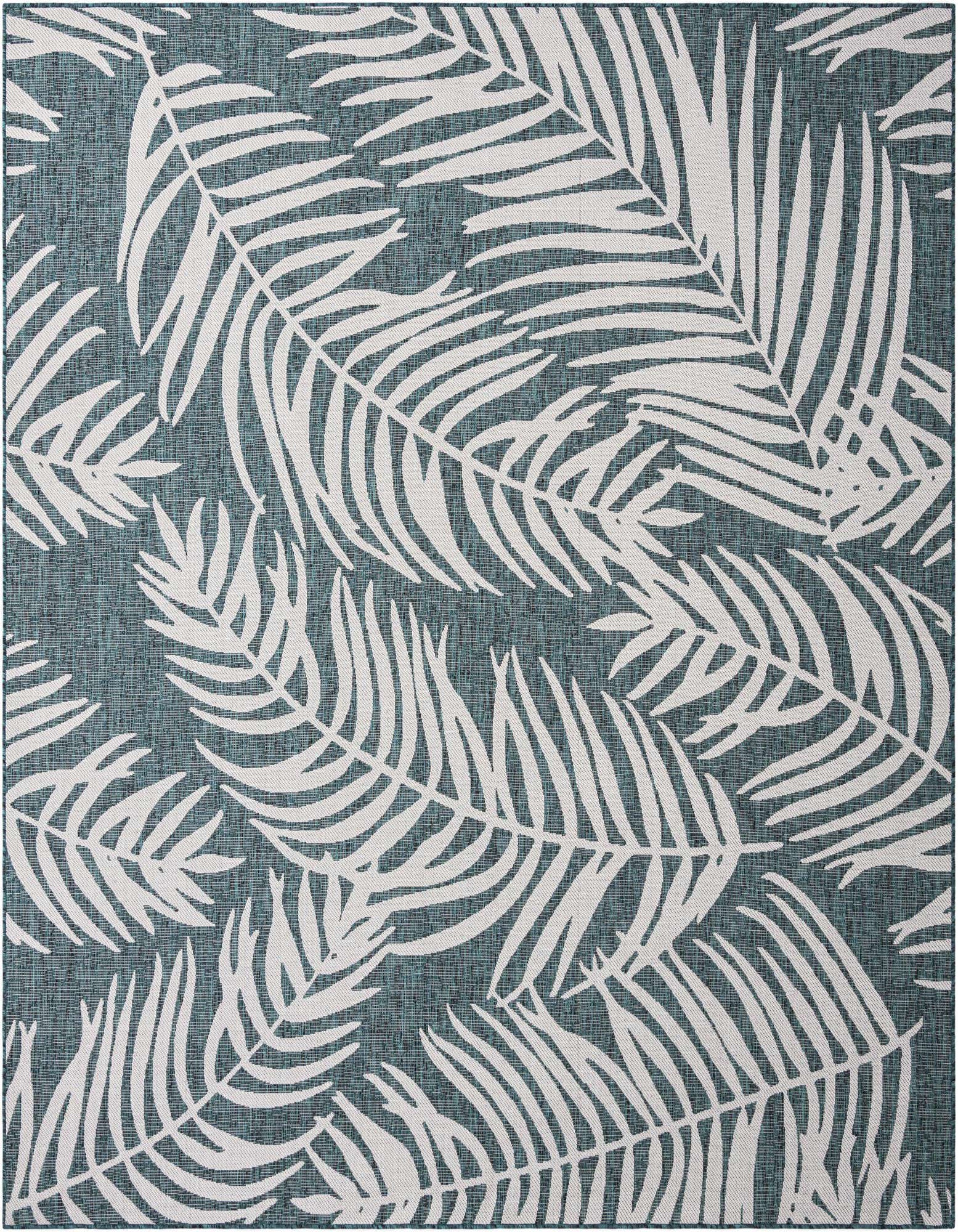 10' x 10' Easy-Clean Botanical Indoor / Outdoor Square Rug