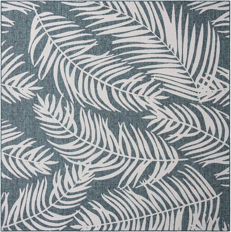 Detail image of 10' x 10' Easy-Clean Botanical Indoor / Outdoor Square Rug