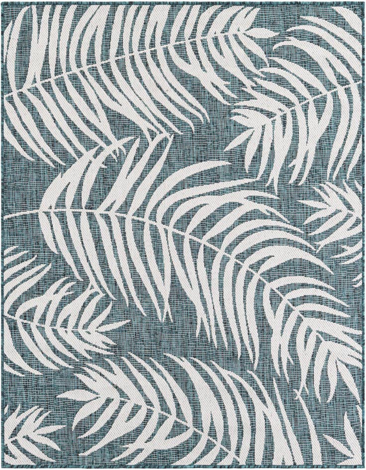 Detail image of 5' 3 x 5' 3 Easy-Clean Botanical Indoor / Outdoor Square Rug