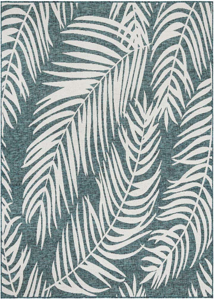 7' 10 x 7' 10 Easy-Clean Botanical Indoor / Outdoor Square Rug