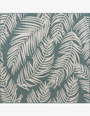 10' 8 x 10' 8 Easy-Clean Botanical Indoor / Outdoor Square Rug