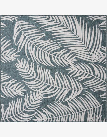10' x 10' Easy-Clean Botanical Indoor / Outdoor Square Rug