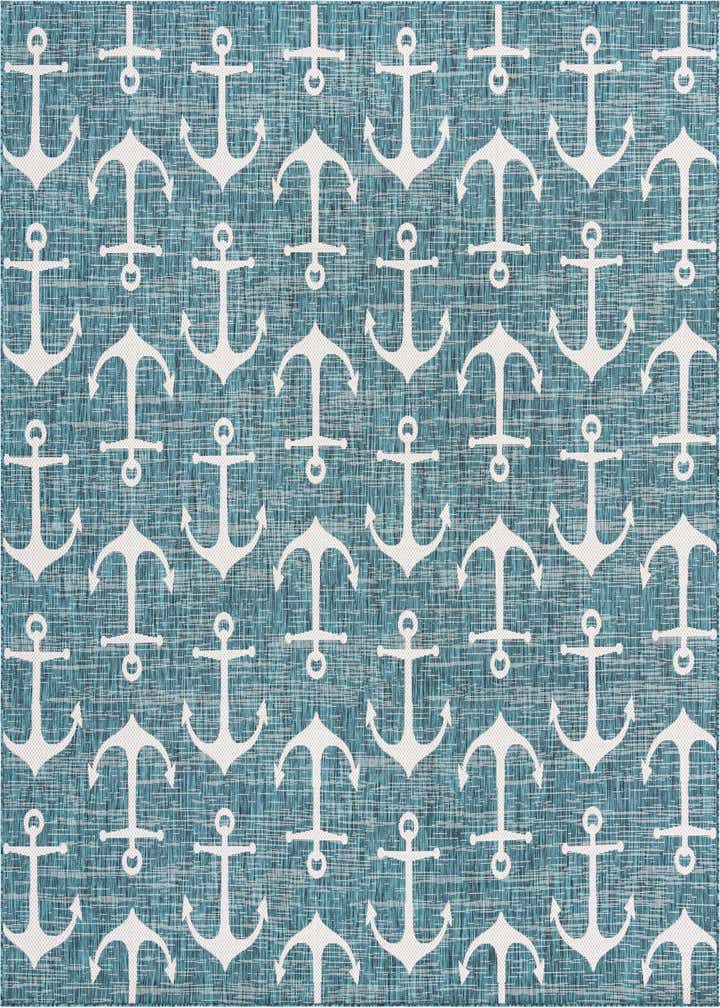 10' x 10' Easy-Clean Coastal Indoor / Outdoor Square Rug