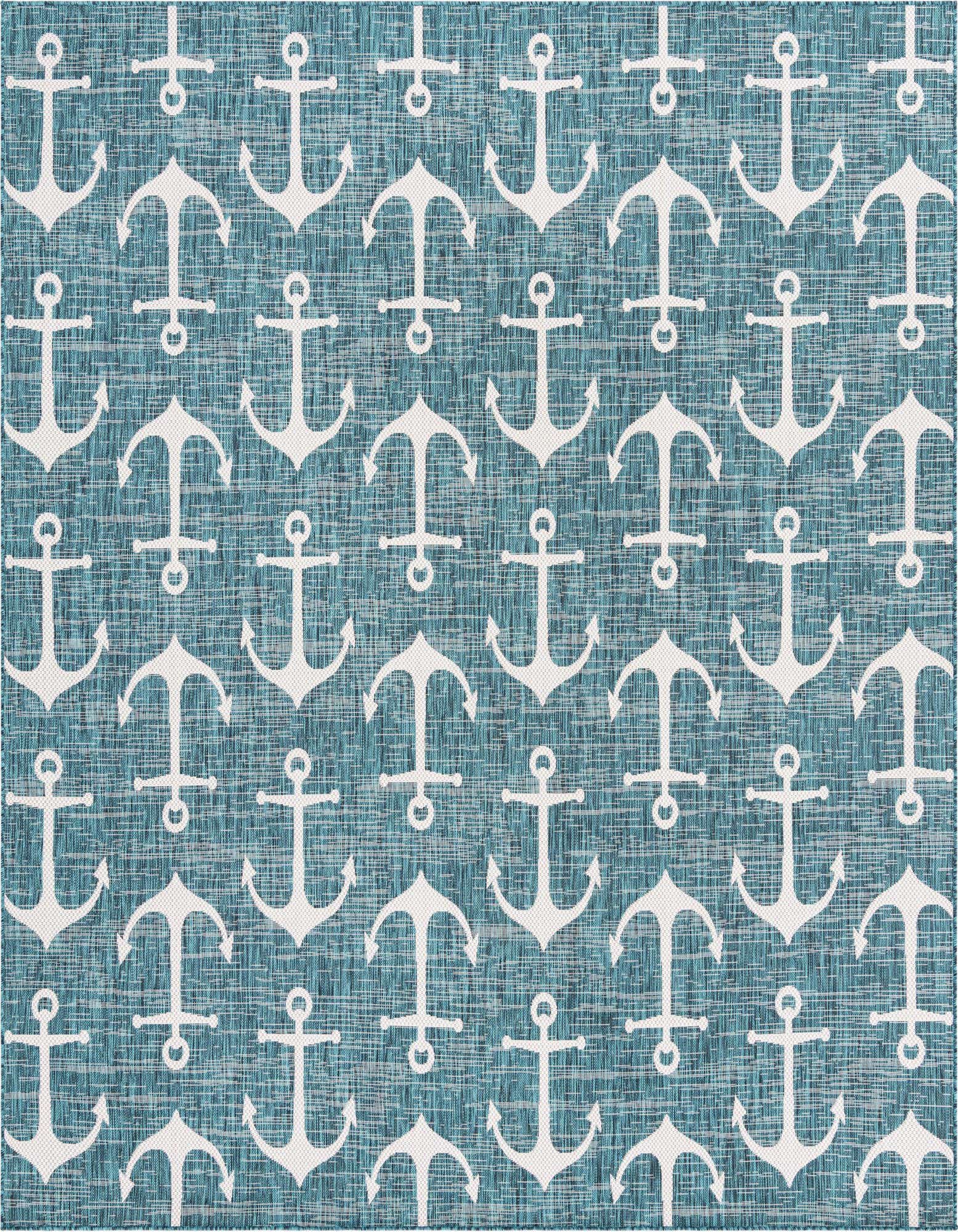 10' x 10' Easy-Clean Coastal Indoor / Outdoor Square Rug
