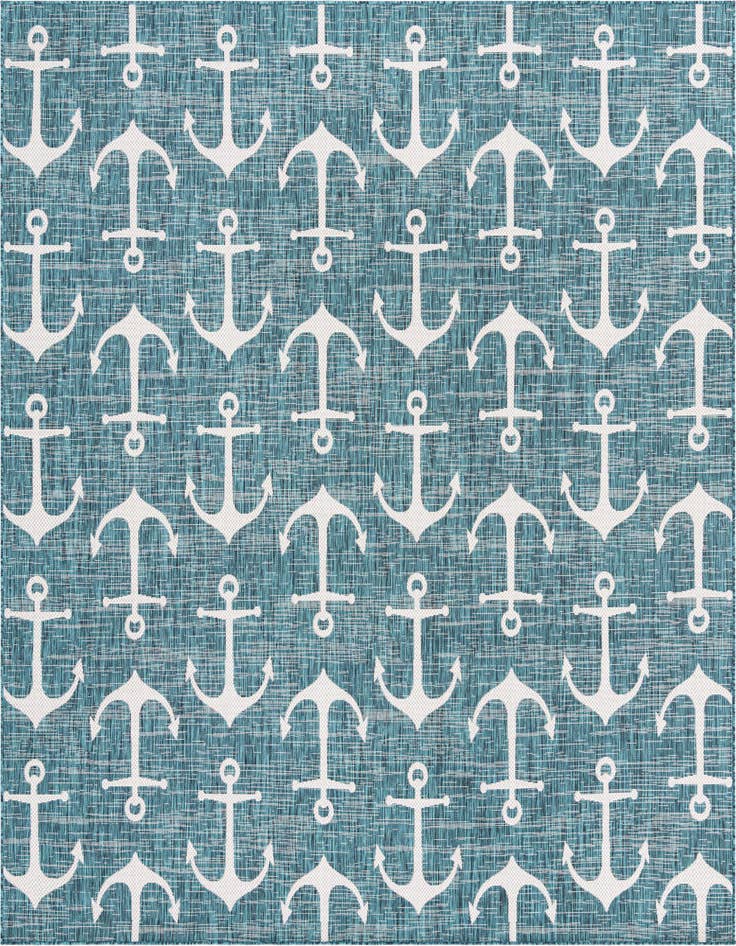 Detail image of 10' x 10' Easy-Clean Coastal Indoor / Outdoor Square Rug