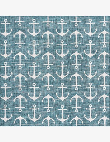 10' x 10' Easy-Clean Coastal Indoor / Outdoor Square Rug