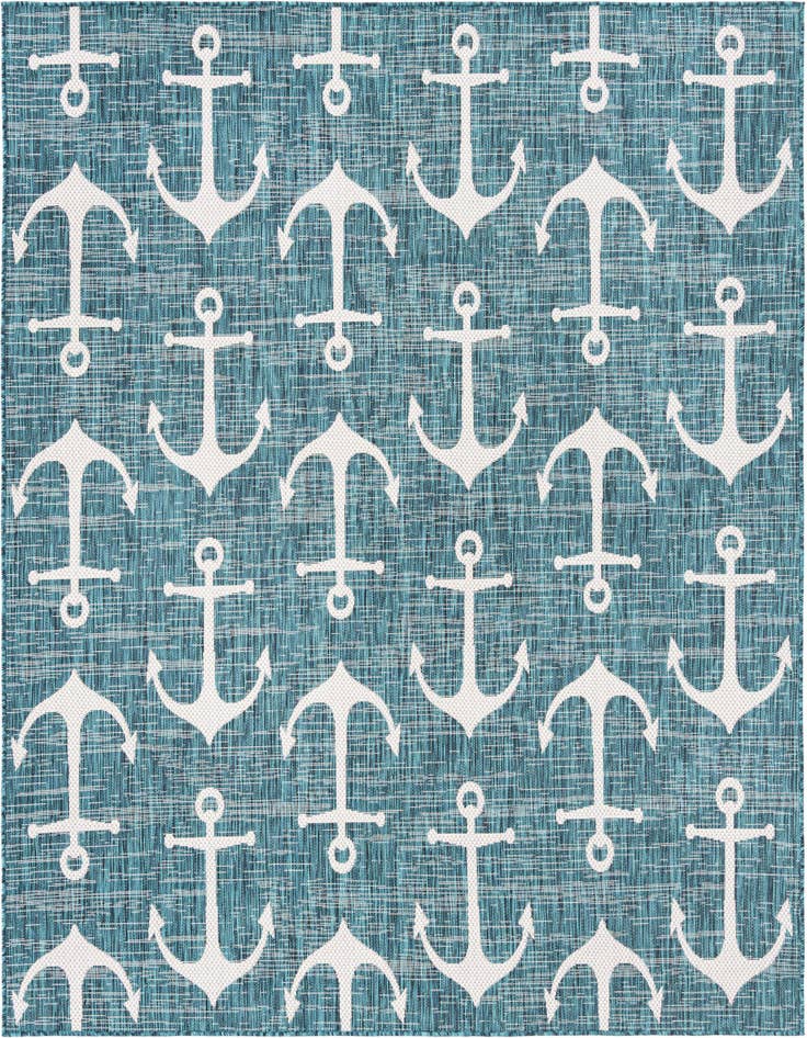 Detail image of 7' 10 x 7' 10 Easy-Clean Coastal Indoor / Outdoor Square Rug