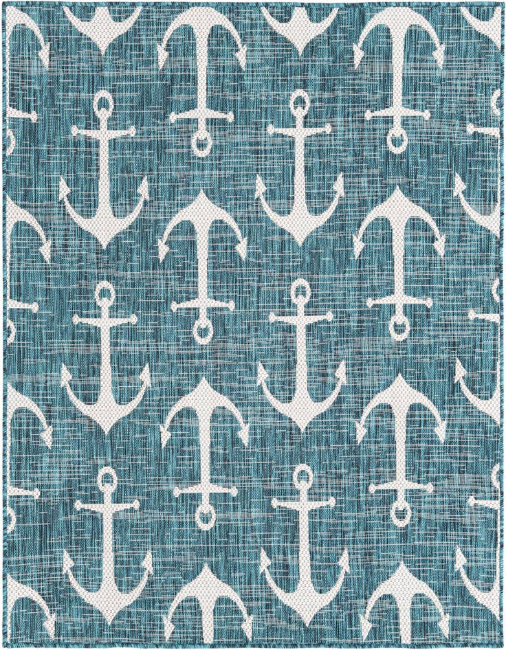 Detail image of 5' 3 x 5' 3 Easy-Clean Coastal Indoor / Outdoor Square Rug