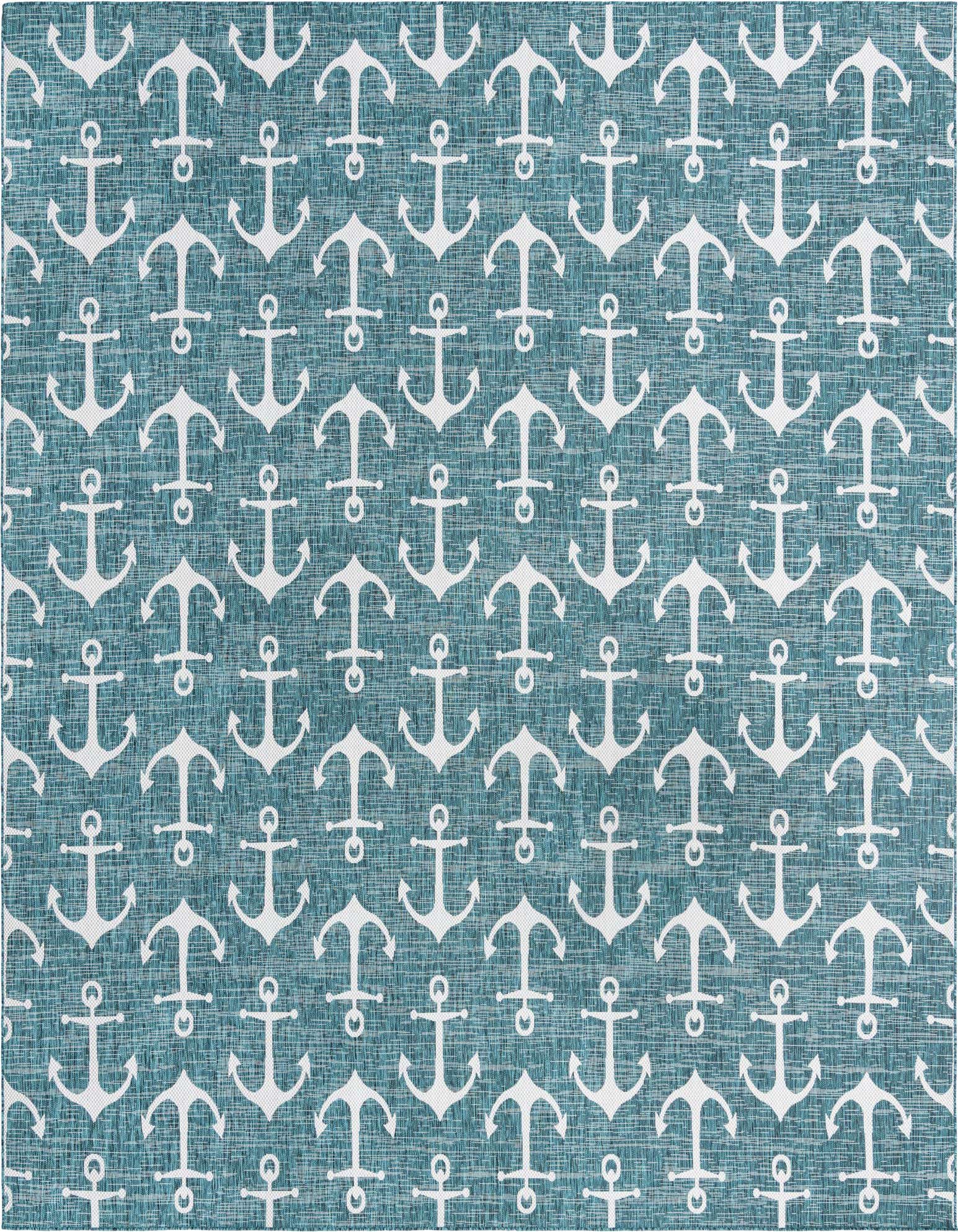 13' x 13' Easy-Clean Coastal Indoor / Outdoor Square Rug