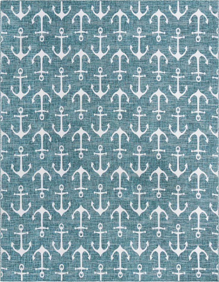Detail image of 13' x 13' Easy-Clean Coastal Indoor / Outdoor Square Rug