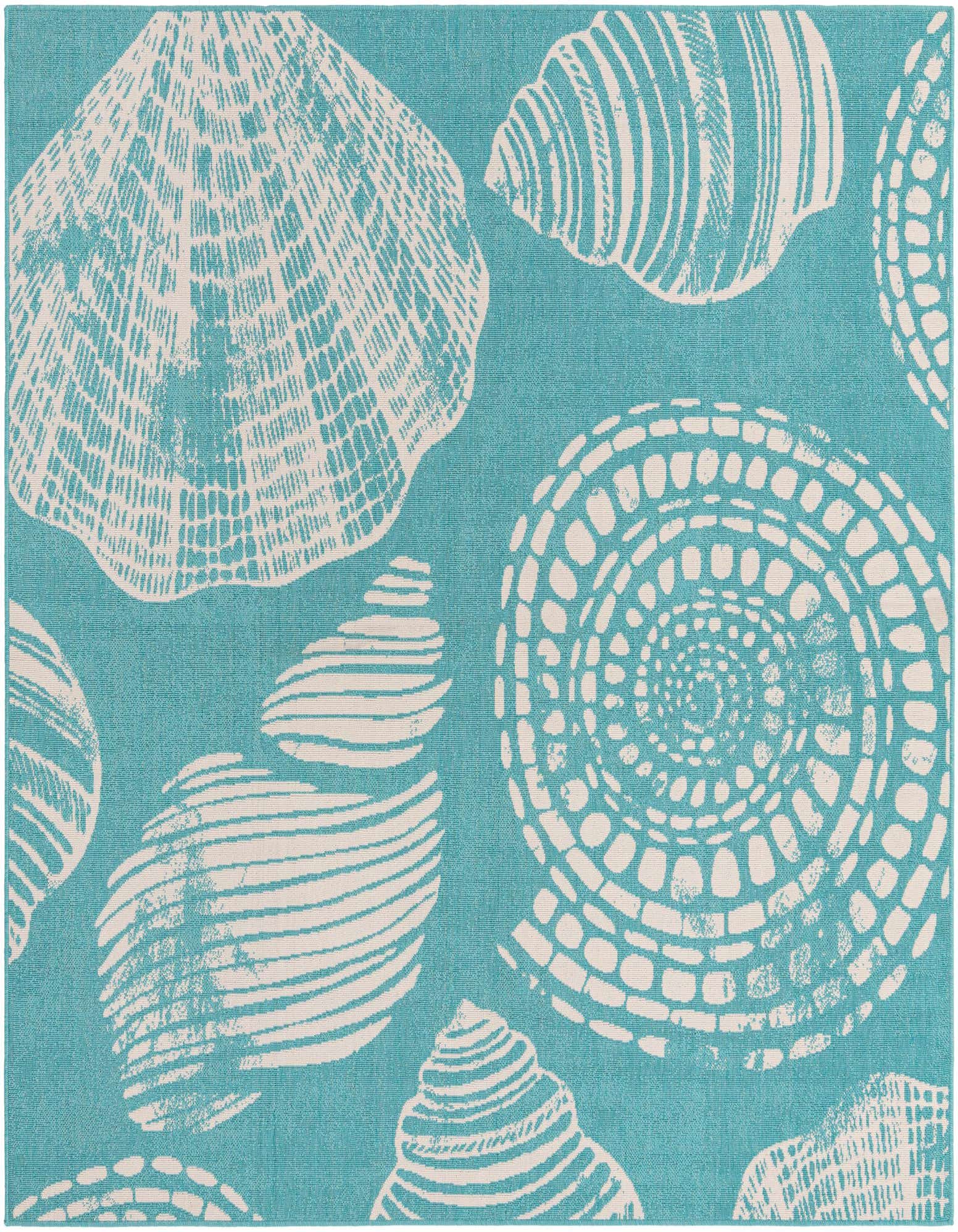 7' 10 x 7' 10 Easy-Clean Coastal Indoor / Outdoor Square Rug