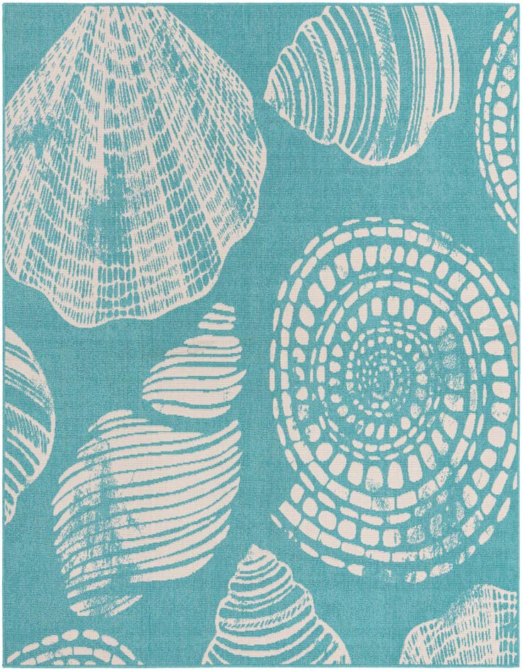 Detail image of 7' 10 x 7' 10 Easy-Clean Coastal Indoor / Outdoor Square Rug