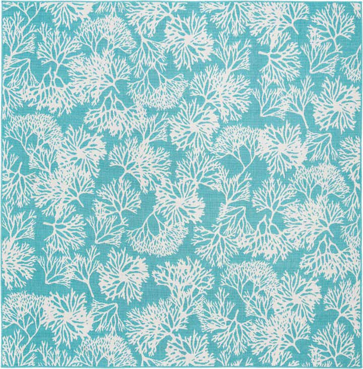 10' x 10' Easy-Clean Coastal Indoor / Outdoor Square Rug