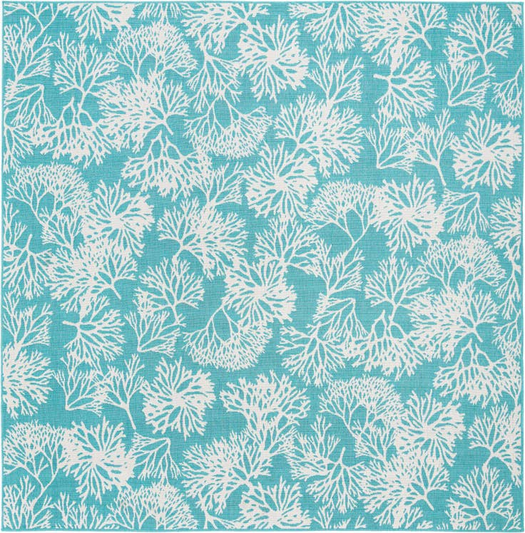 Detail image of 10' x 10' Easy-Clean Coastal Indoor / Outdoor Square Rug