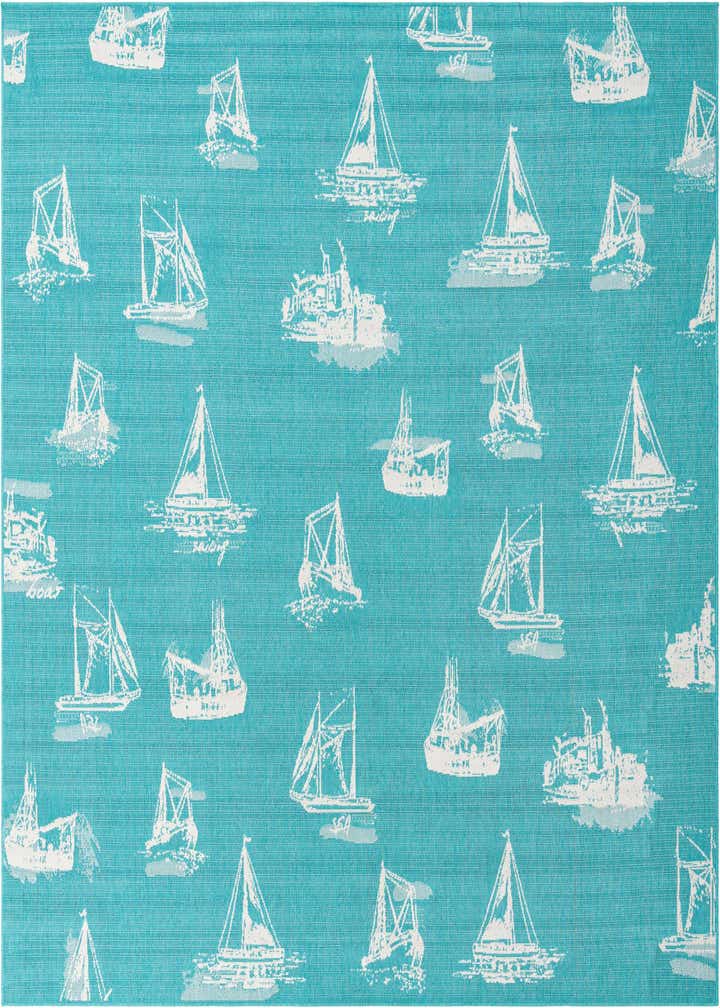 10' x 10' Easy-Clean Coastal Indoor / Outdoor Square Rug