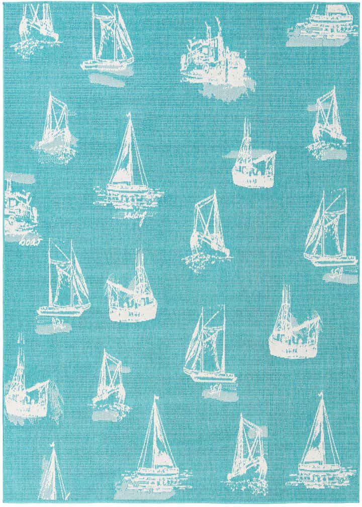 7' 10 x 7' 10 Easy-Clean Coastal Indoor / Outdoor Square Rug
