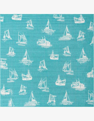10' x 10' Easy-Clean Coastal Indoor / Outdoor Square Rug
