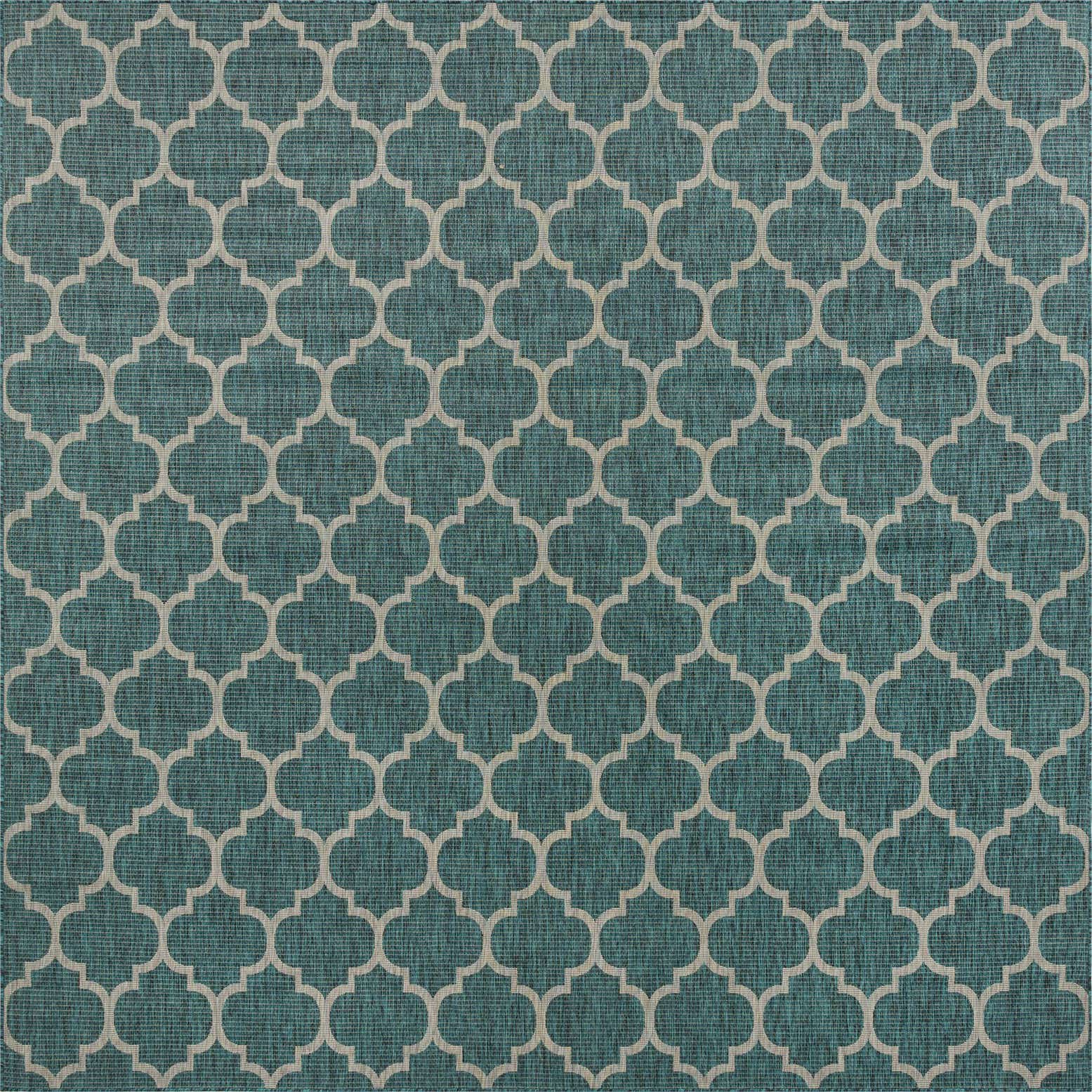 13' x 13' Easy-Clean Lattice Indoor / Outdoor Square Rug