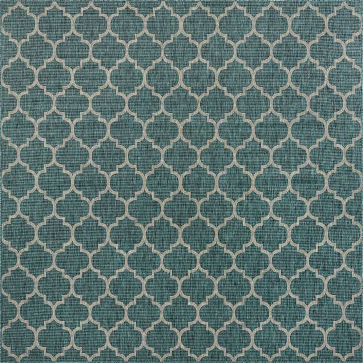 13' x 13' Easy-Clean Lattice Indoor / Outdoor Square Rug