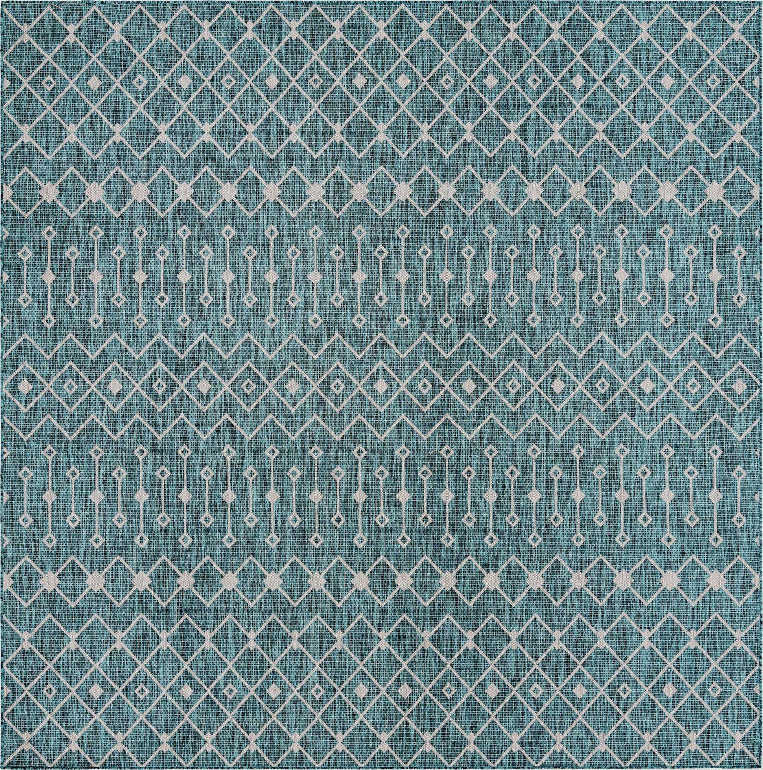 10' 8 x 10' 8 Easy-Clean Lattice Indoor / Outdoor Square Rug